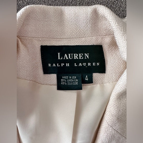 Ralph Lauren Ivory Linen Silk Blend Womens Blazer - Picture 4 of 6